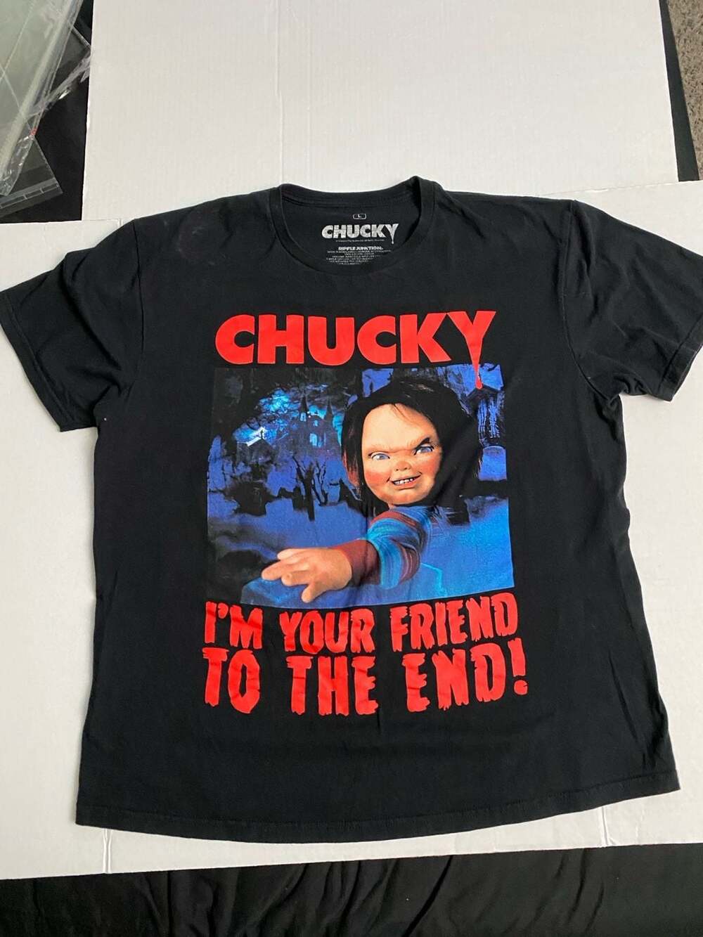Ripple Junction Chucky I'm Your Friend To The End T-Shirt Size Large